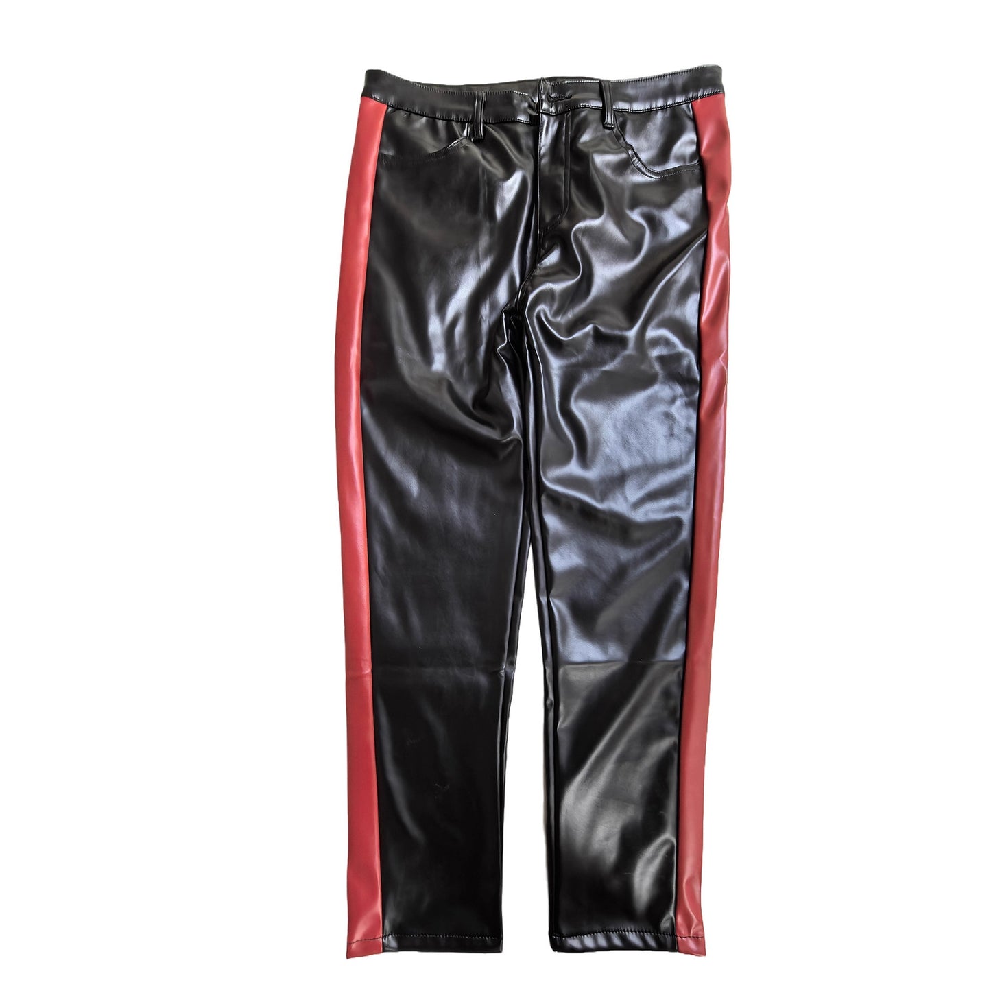 Trendy Nightclub Skinny Motorcycle PU Leather Casual Trousers