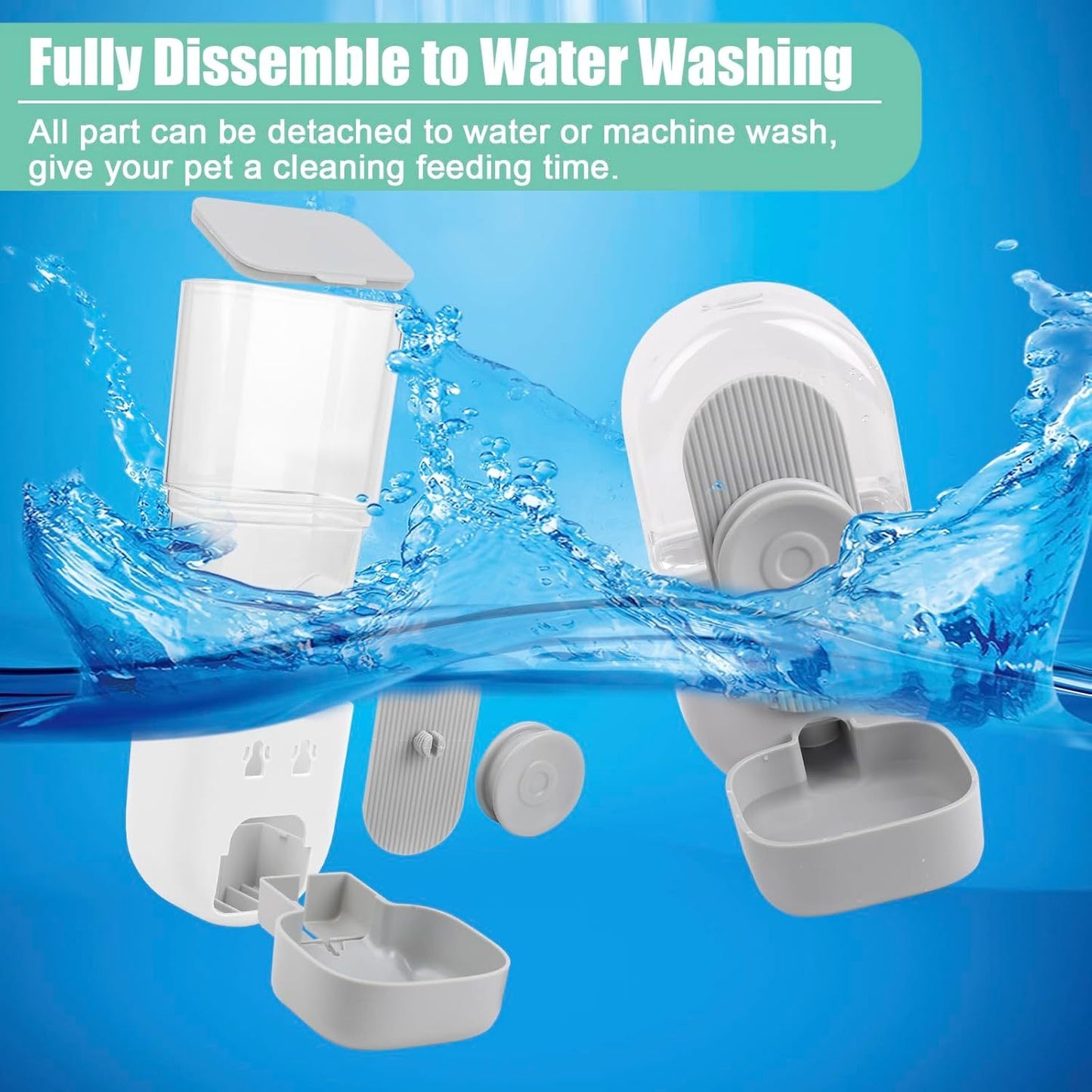 Hanging Automatic Pet Food And Water Dispenser Auto Gravity Rabbit Ferret Bunny Hedgehog Feeder And Water Dispenser Sets Cat Dog Food And Water Dispenser Food Bowl For Cage Hanging