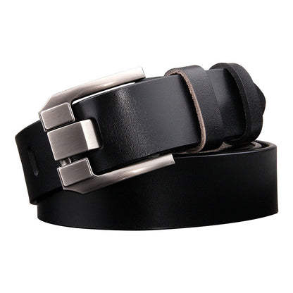 Men's Antique Pin Buckle Cowhide Belt