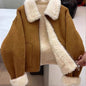 Autumn And Winter New Warm Thickened Imitation Lamb Wool Deerskin Velvet Leather Jacket