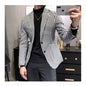 Casual Slim-fit Black And White Plaid Artistic Youth Fashion Jacket