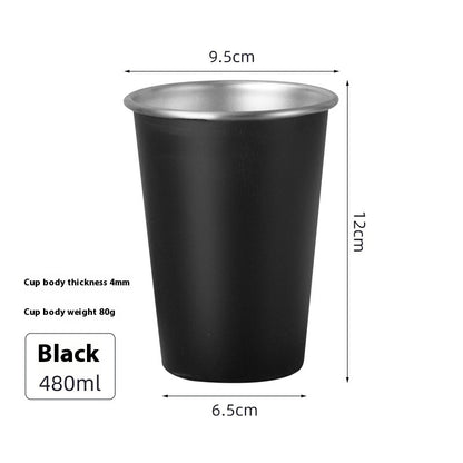 304 Stainless Steel Portable Cool Drinks Cup Single Layer Curling Mug