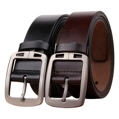 Men's Antique Pin Buckle Cowhide Belt