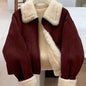Autumn And Winter New Warm Thickened Imitation Lamb Wool Deerskin Velvet Leather Jacket