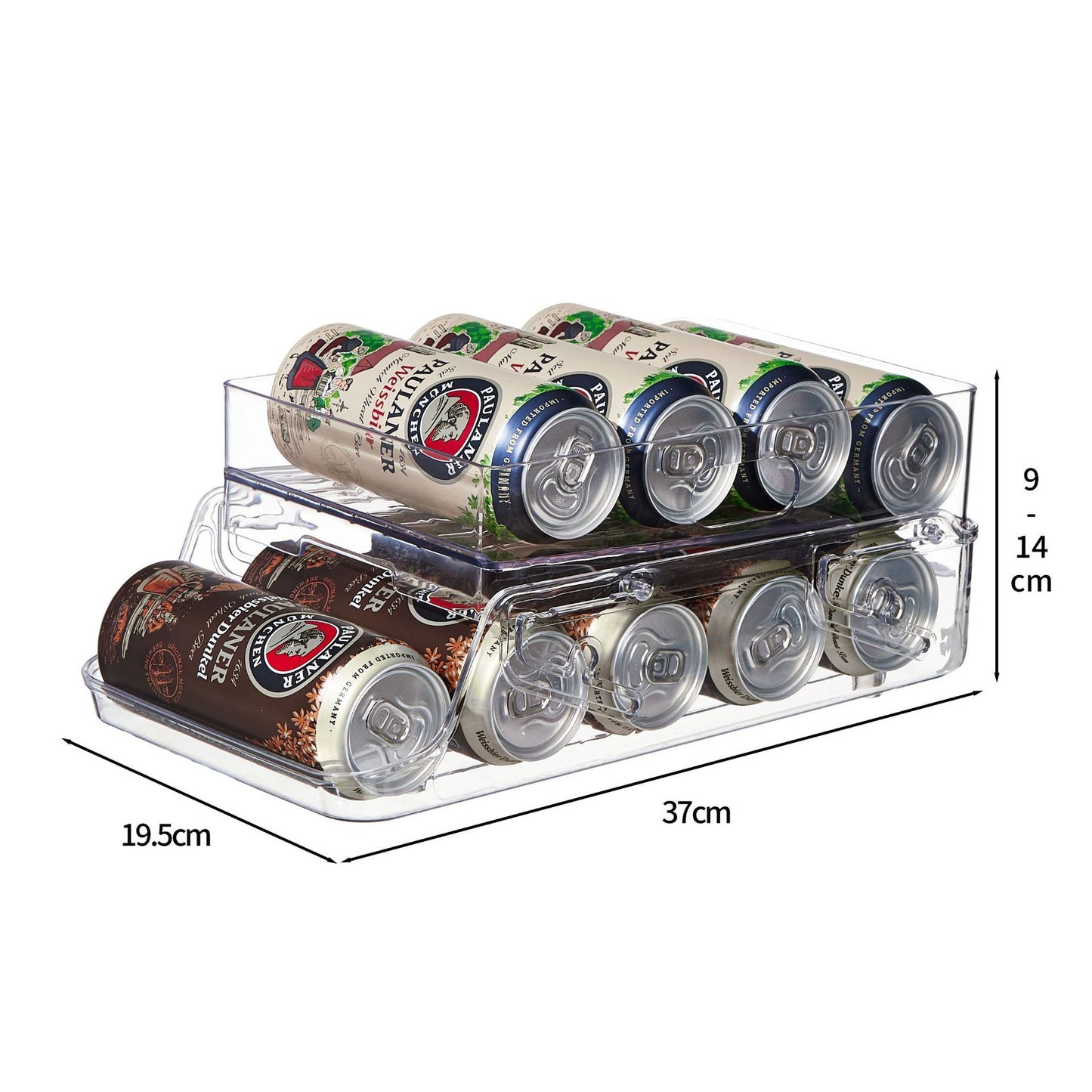 Double-layer Refrigerator Storage Box Drinks Automatic Rolling Household Beer Cola Cans Finishing Box Storage Rack